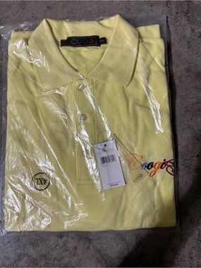NWT Coogi Yellow Embroidered Polo Shirt 4XL Sealed MSRP $79